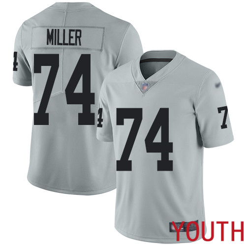 Oakland Raiders Limited Silver Youth Kolton Miller Jersey NFL Football #74 Inverted Legend Jersey